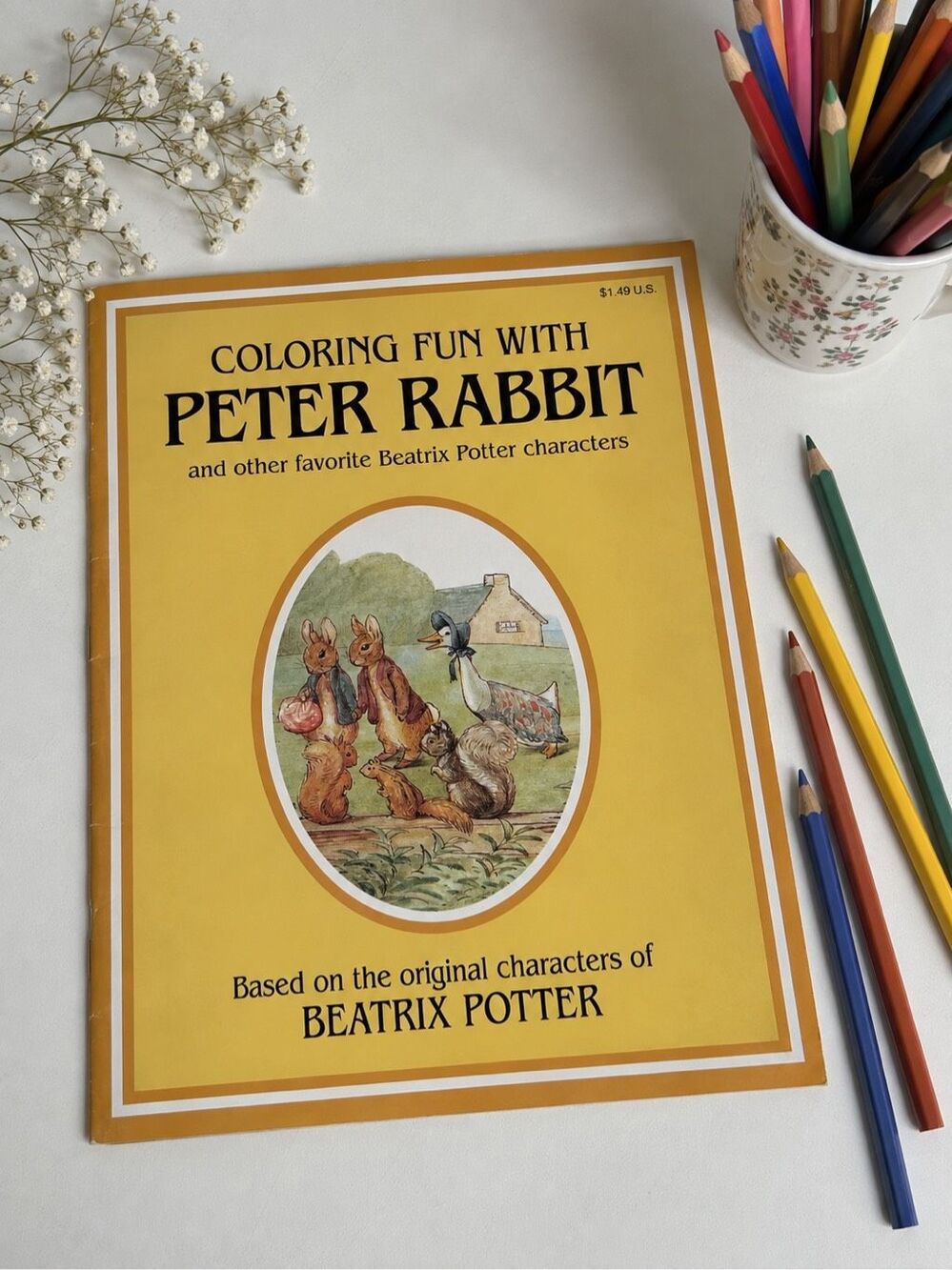 Vintage 1993 Coloring Fun With Peter Rabbit Beatrix Potter Landoll’s Book NOTES